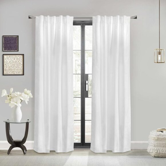 NWT Thermalogic Topsions Room Darkening Curtain Panel Pair White 80x63 - Picture 1 of 12